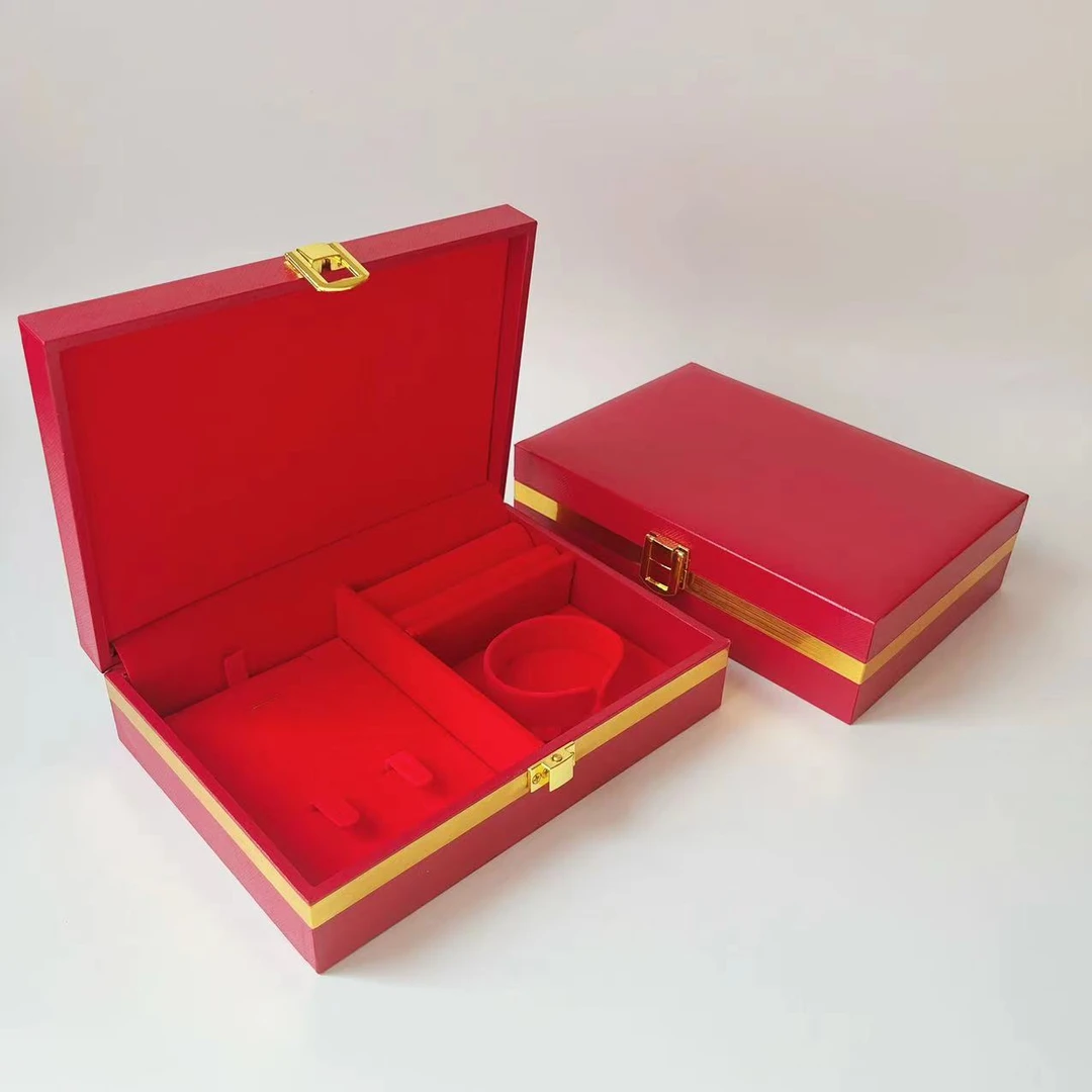 结婚复古婚嫁五金首饰盒订婚三金彩礼首饰盒提亲聘礼盒大容量