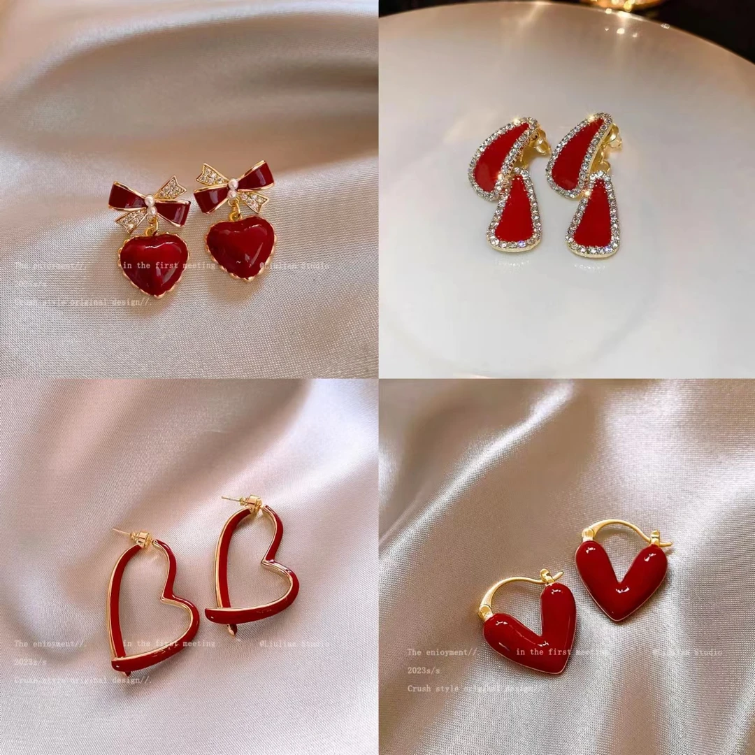 高级感爱心耳环小众设计轻奢时尚耳饰女2024新款爆款独特气质耳扣