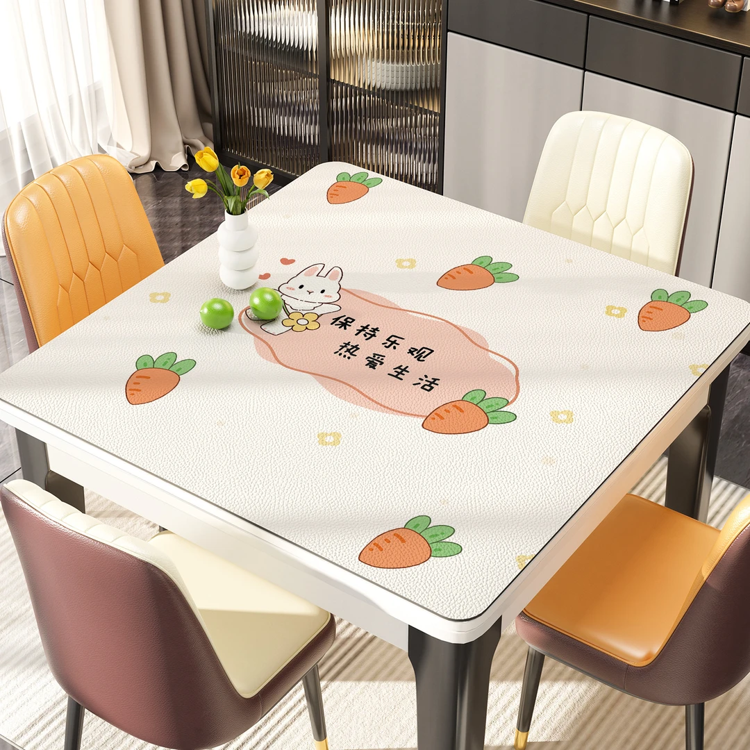 小清新新款桌垫茶几桌垫防水正方形桌布高级感免洗餐桌垫轻奢防油