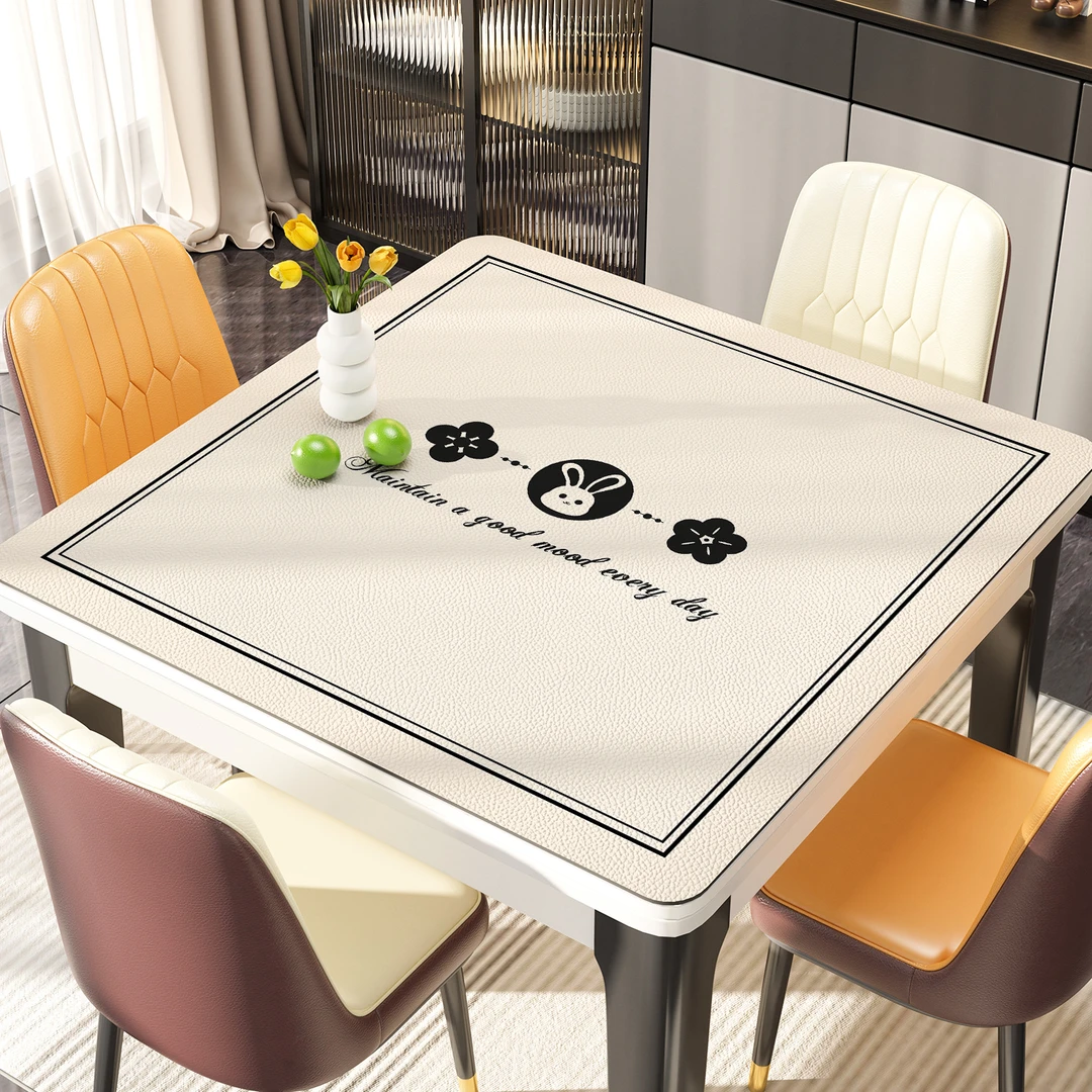 轻奢防水正方形保护桌布免洗皮革高级感桌面餐桌垫防油方桌茶几垫
