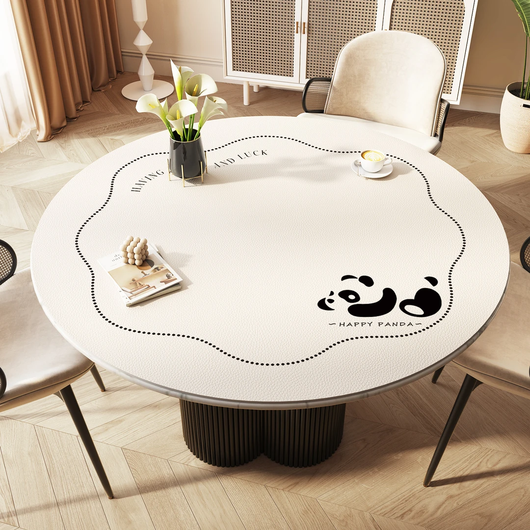 圆形茶几皮革桌布防水防油免洗感小圆桌桌垫茶几餐桌台面防烫桌垫