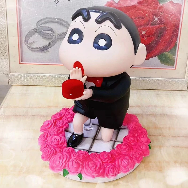 蜡笔小新求婚手办1比1大号摆件动漫野原新之助系列周边婚礼礼物女