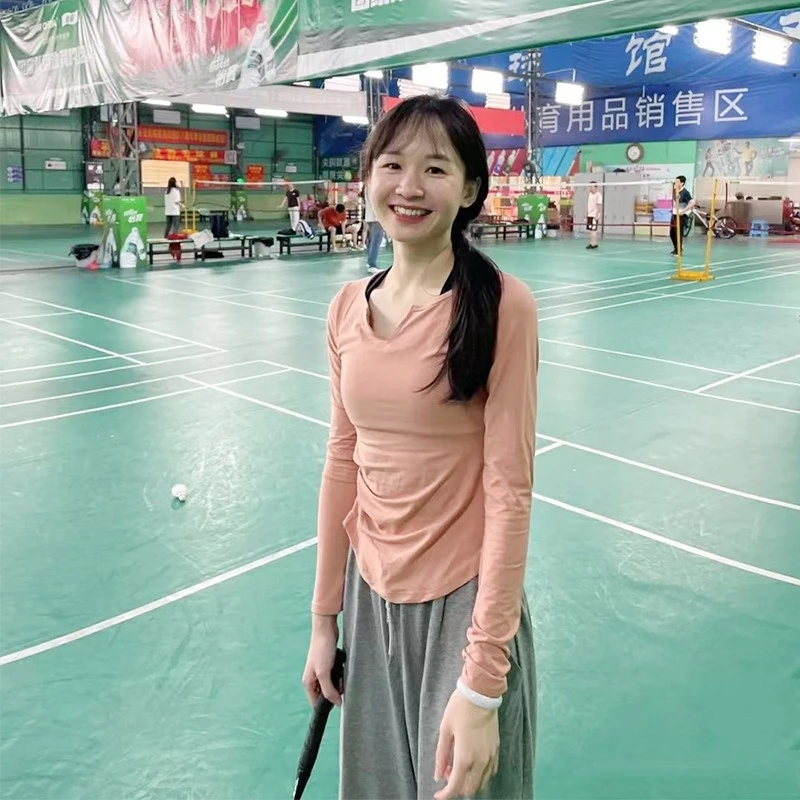 瑜伽服女2022新款舞蹈上衣普拉提训练服跳绳专用衣服羽毛球健身衣