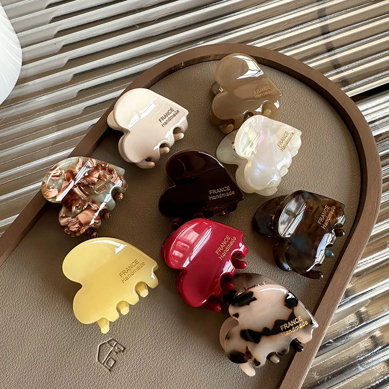 精致简约小号爱心抓夹进口醋酸刘海发夹卡子鲨鱼夹韩国顶夹头饰