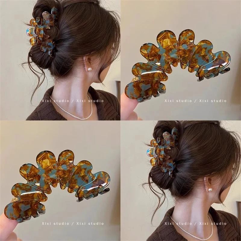 精致前列!高级感醋酸抓夹!复古鲨鱼夹气质发夹子头饰盘发器发抓