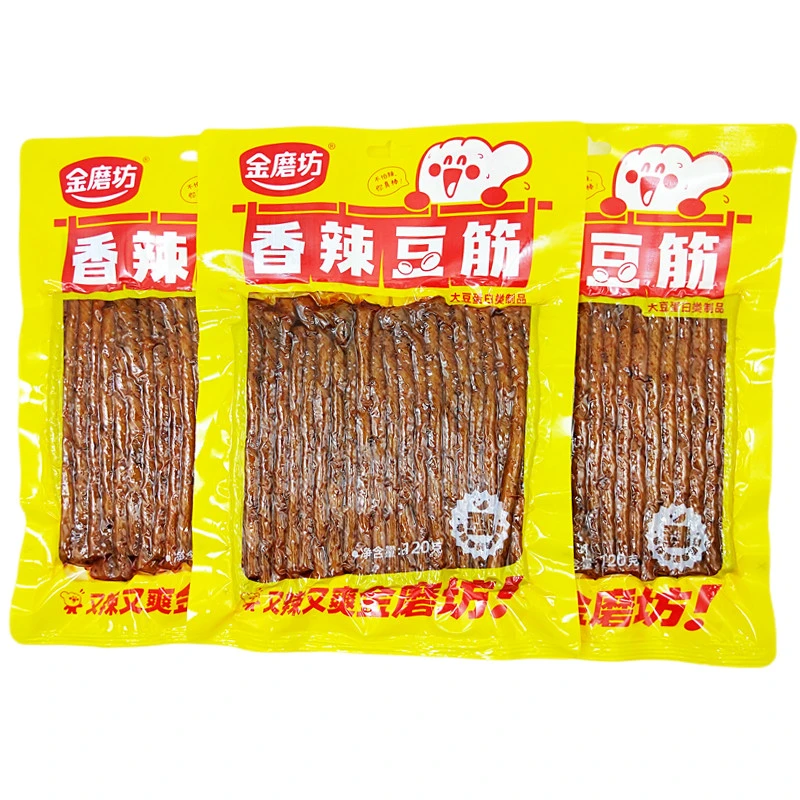 金磨坊辣条香辣豆筋120克豆皮休闲零食麻辣小吃大豆蛋白制品即食