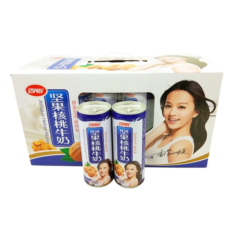 百怡坚果核桃牛奶复合蛋白饮品12罐装整箱礼盒装香浓早餐奶饮料