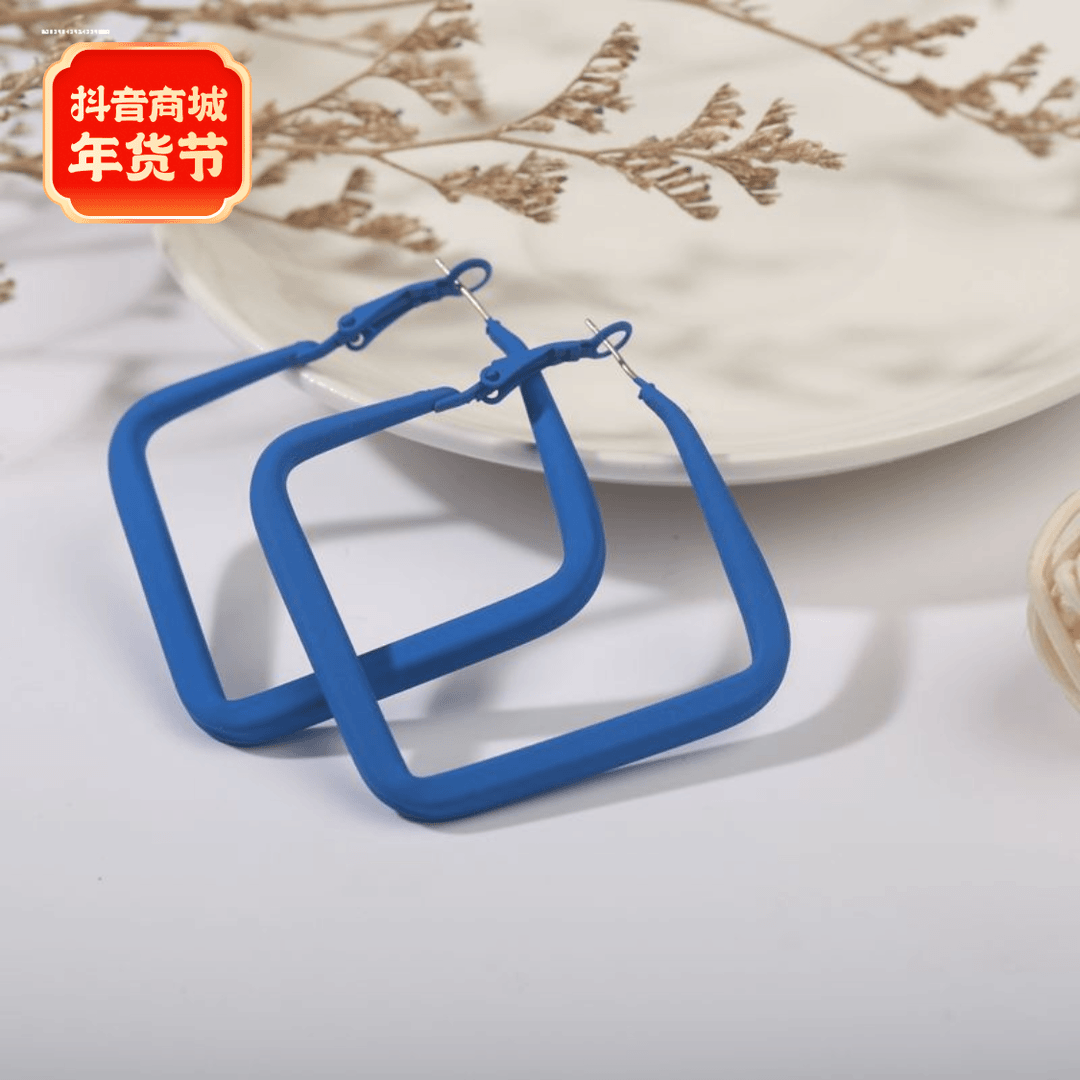 ins潮女精致百搭网红磨砂方形耳环新款气质轻奢显白时尚小众设计