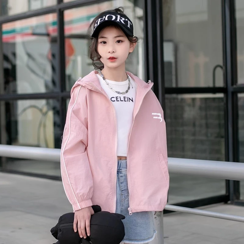 女童防晒衣2024新夏款大童轻薄透气防晒服外套女孩洋气运动薄夏装