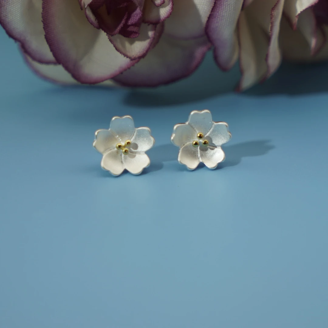 925银耳饰 【寸六十】太阳花耳钉 小清新简约百搭气质小众RCZED-070