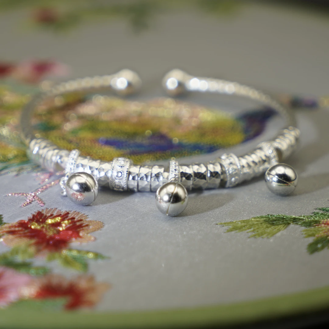 足银手镯 【寸六十】盘缠手镯 23克时尚气质百搭个性素款YHSZ-073