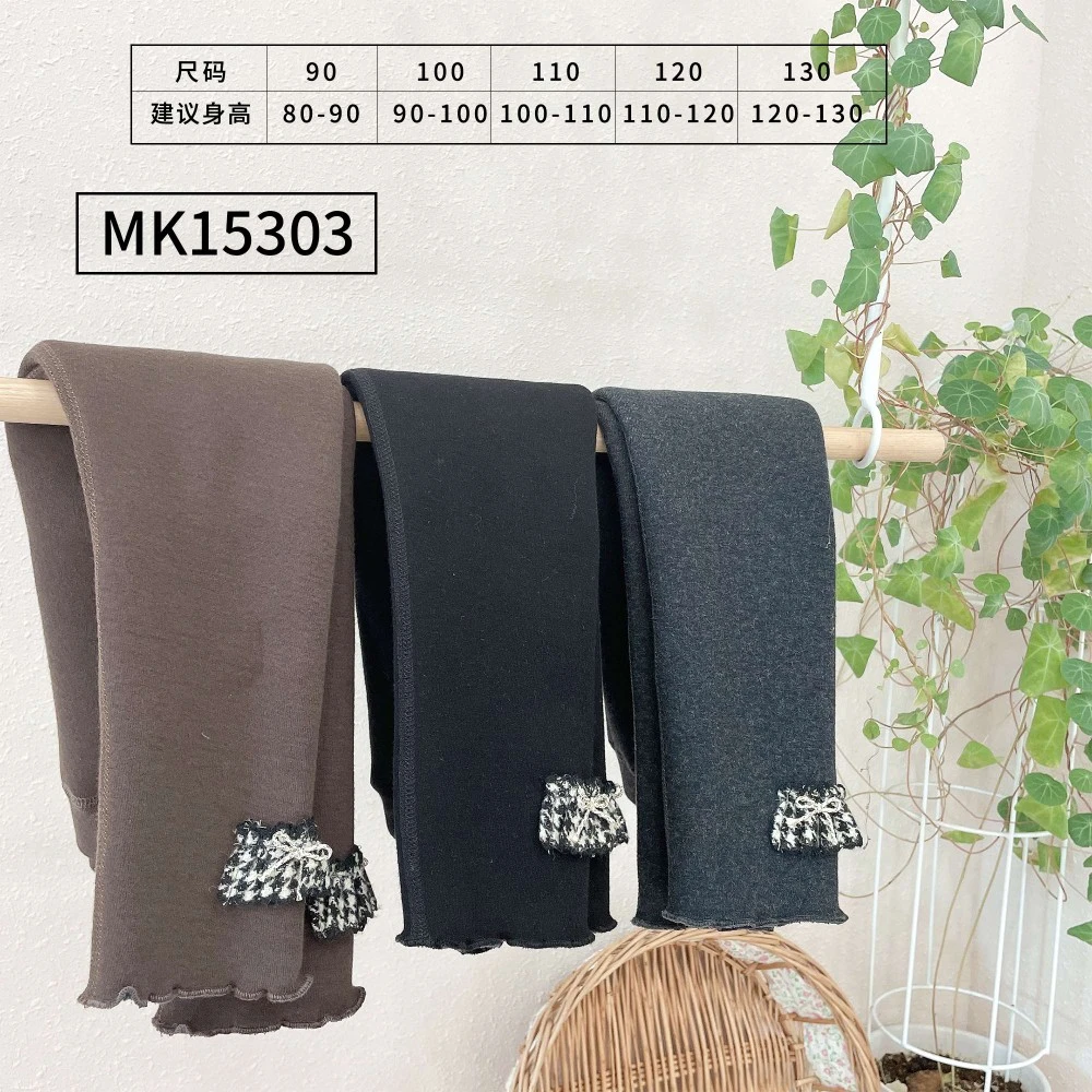 豆芽熊2023花边蝴蝶结打底裤百搭女童mk15303