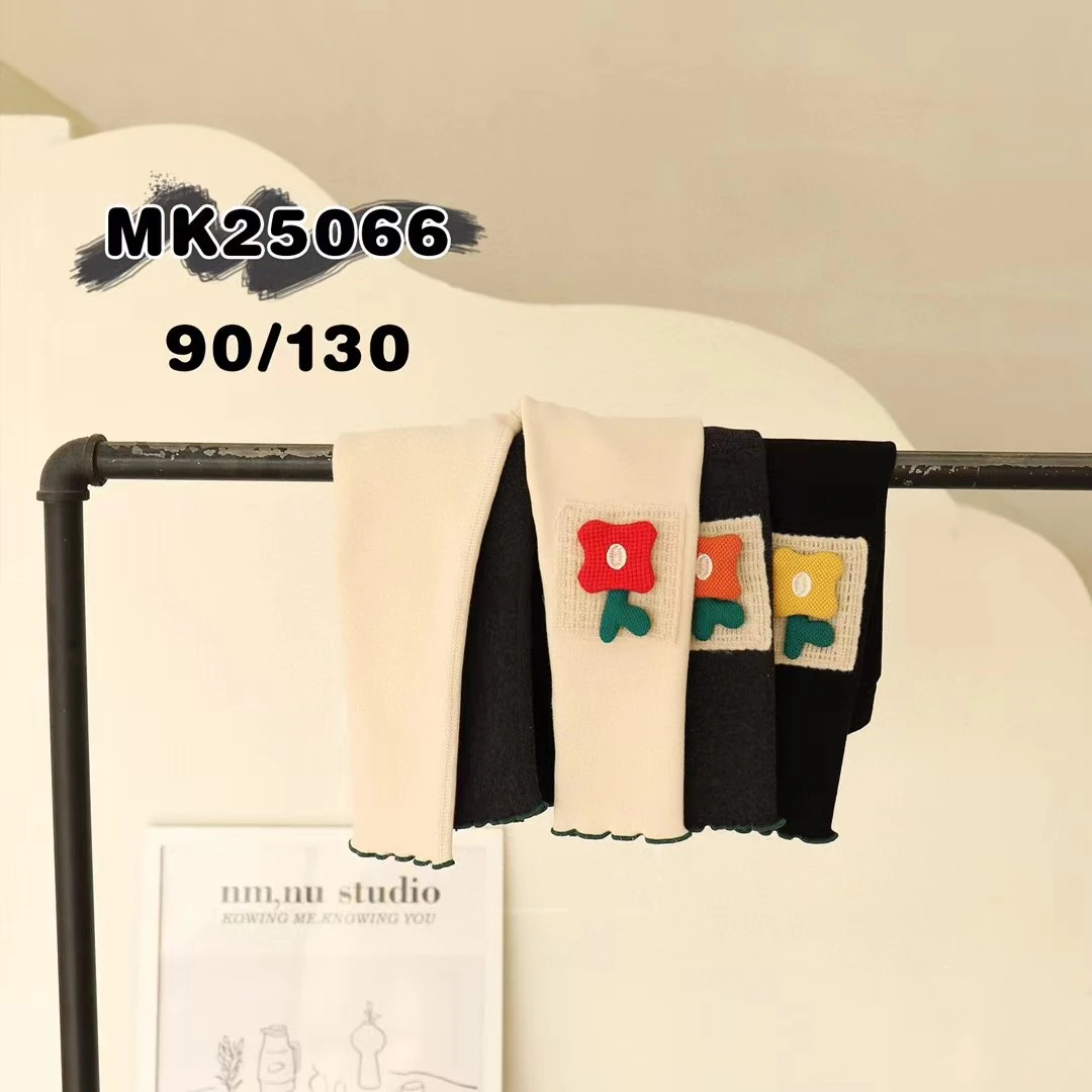 豆芽熊2023秋田园风花朵打底裤百搭女童mk25066