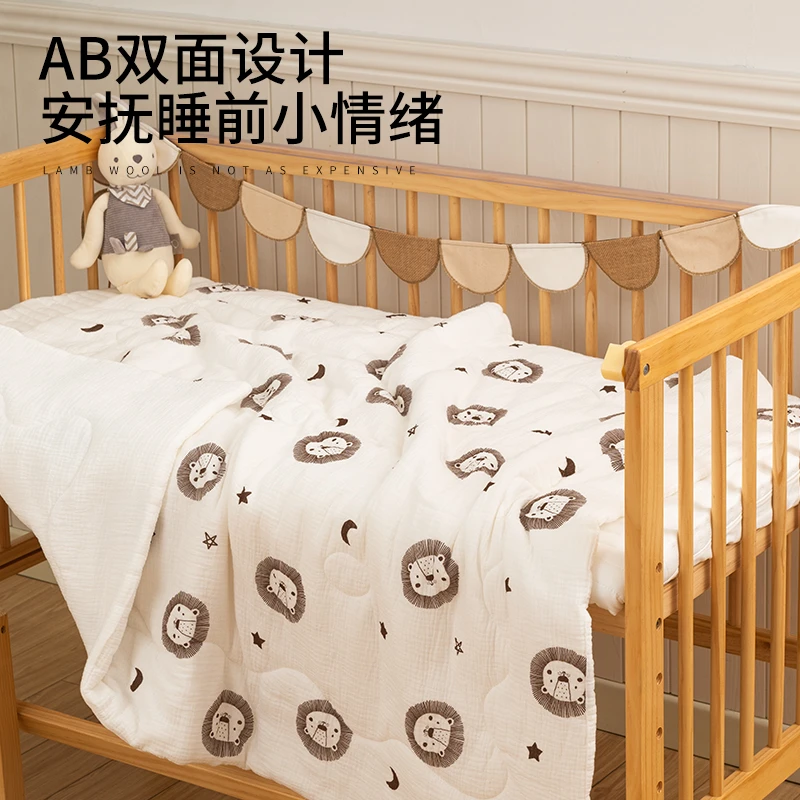 新生婴儿纱布被子纯棉宝宝春秋冬款幼儿园儿童空调被四季通用盖被
