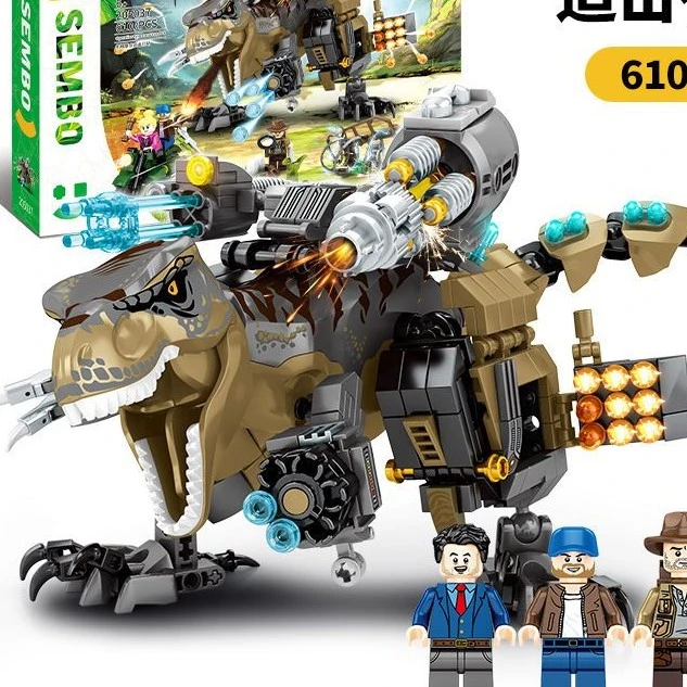 积木儿童益智力拼装恐龙公园飞天霸王龙模型玩具儿童节