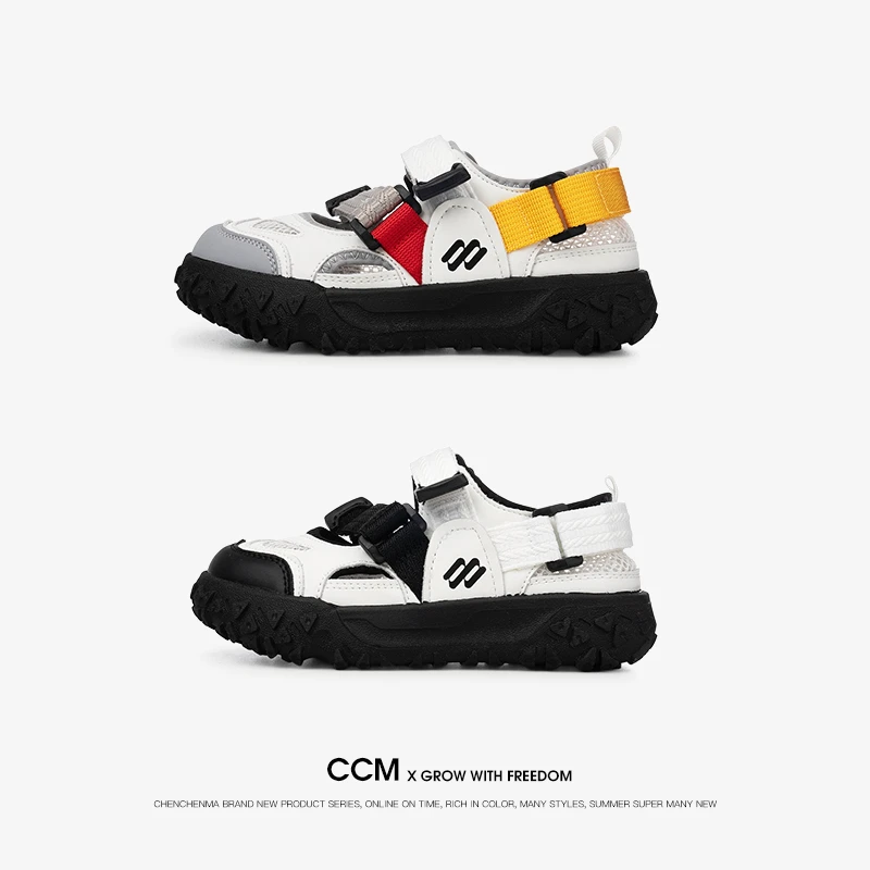 辰辰妈【好心情】撞色镂空魔术贴运动凉鞋 24C09013