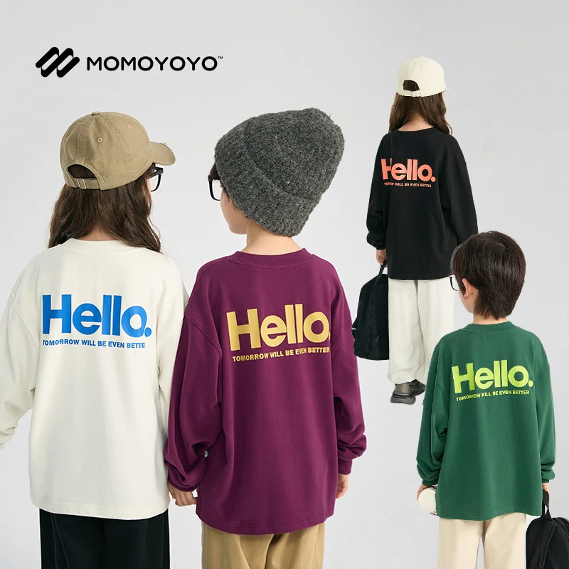 辰辰妈【Hello】宝藏衣橱上新男童女童秋装T恤儿童长袖上衣6404D