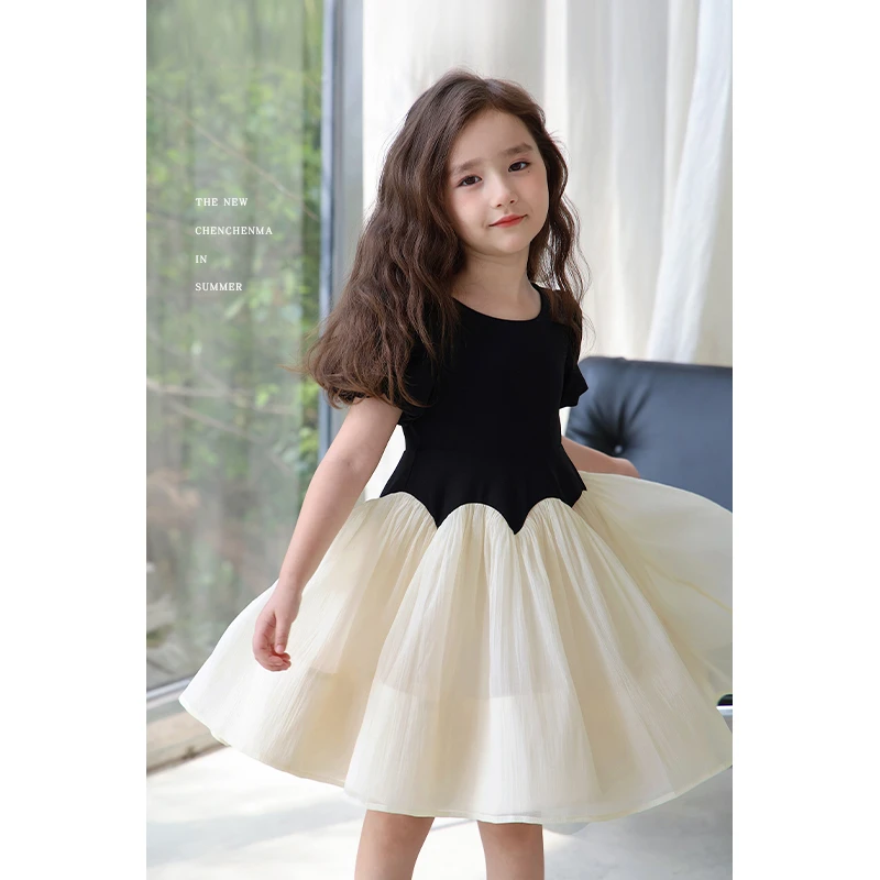 辰辰妈【赫拉小姐】法式重工拼接连衣裙 5924D