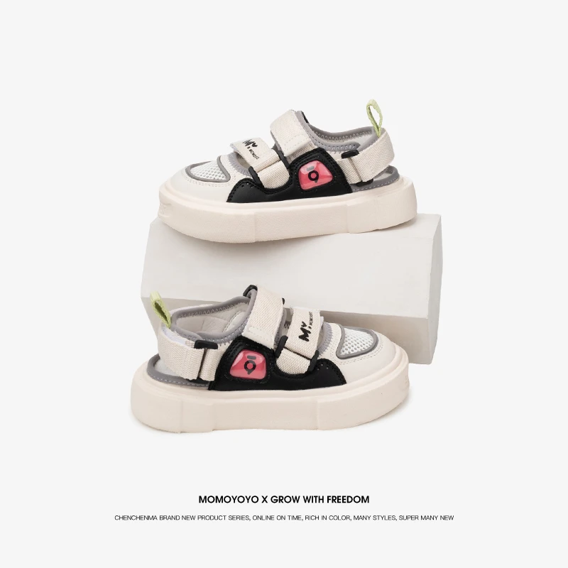 辰辰妈【绿洲】夏季男童女童凉鞋魔术贴网面拼接休闲童鞋24C09016