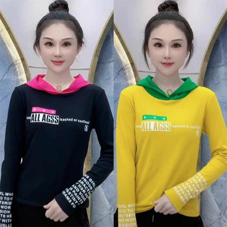 【希帆FA】长袖T 加厚加薄绒 带帽印字母 A.9029#百搭减龄 亲肤柔软