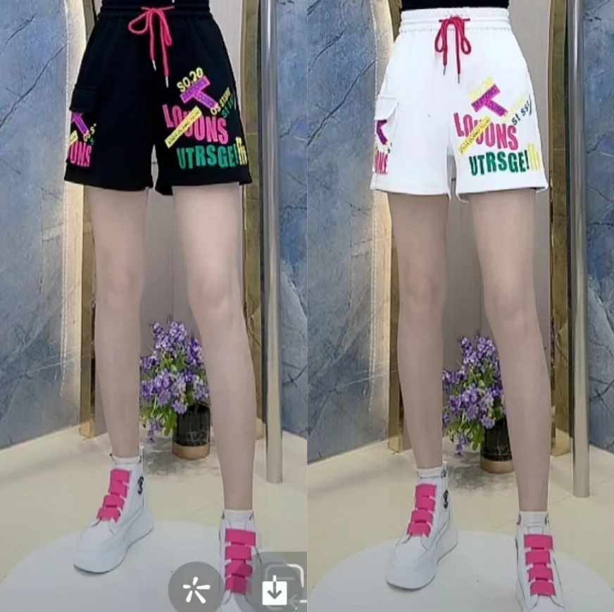 【希帆FA】短裤 印彩字母 A.839#时尚百搭 显瘦显腿长