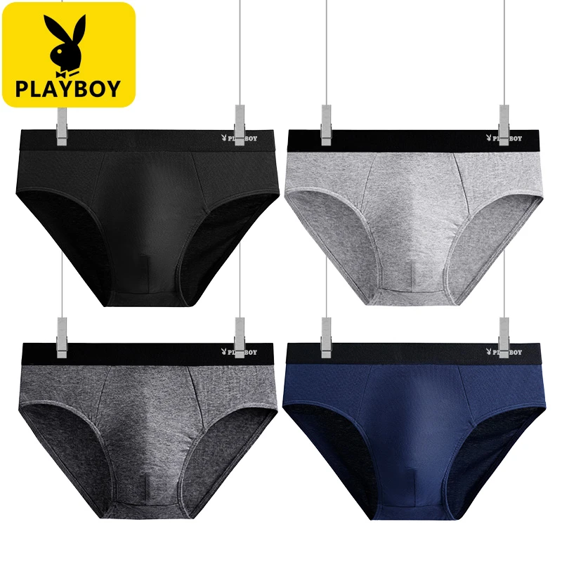 PLAYBOY/花花公子优品男士內裤男平角裤头中腰棉质男生三角裤短裤