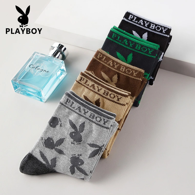 花花公子袜子男士纯棉防臭吸汗中筒袜夏四季纯棉透气运动时尚袜子