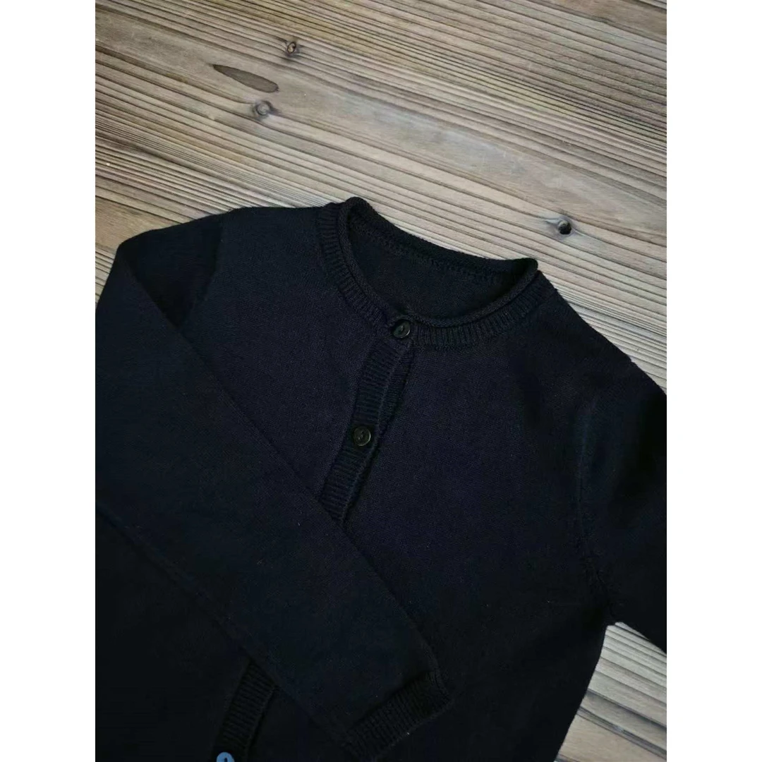 大金定制儿童秋季新款黑色高织细织宝宝户外入园必备宝宝秋季开衫