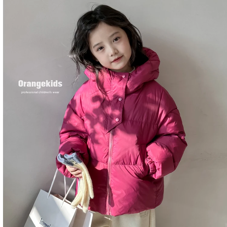 女童羽绒服短款2024新款90白鸭绒加厚保暖中大童韩版洋气冬装外套