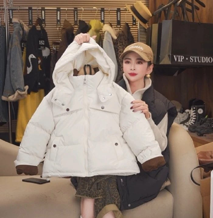 （媛老板）儿童女款时尚女大童连帽mq179冬季加厚宽松休闲棉服mq178