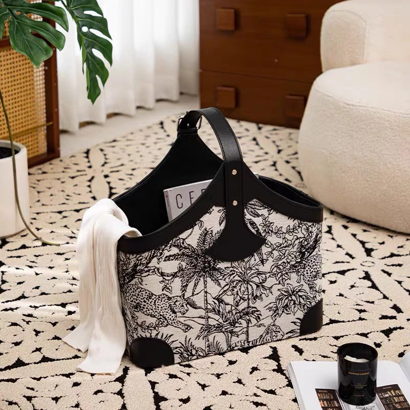 轻奢手提脏衣篓家居浴室中古风收纳篮酒店衣服书籍整理收纳筐