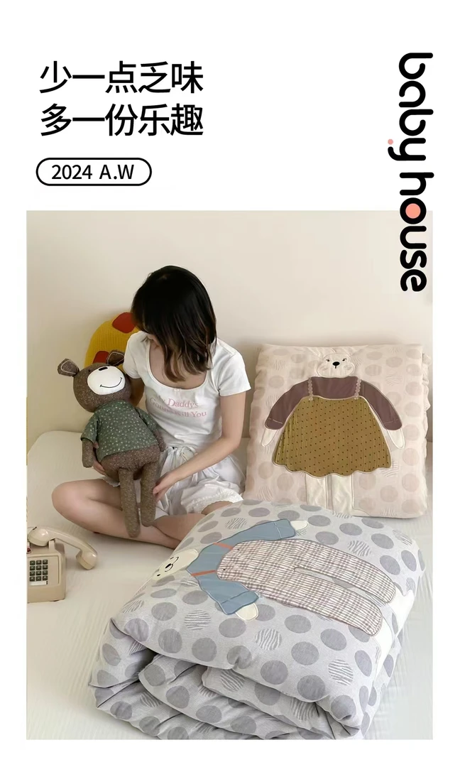 新！A类全棉色织双层纱山宁泰抗菌儿童幼儿园青少年卡通春秋被冬被