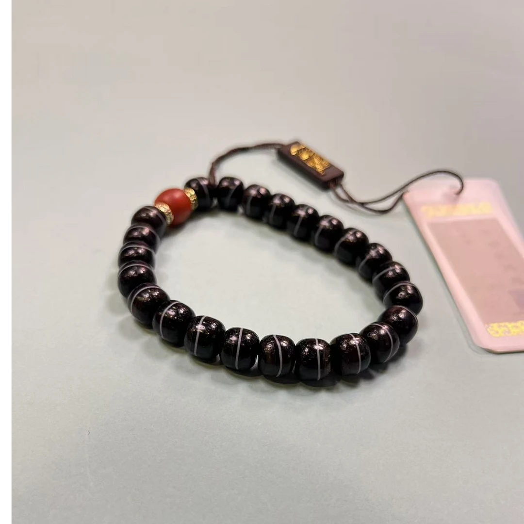 【宝韵】风化纹一线药师珠南红玛瑙配珠手串 KC1111