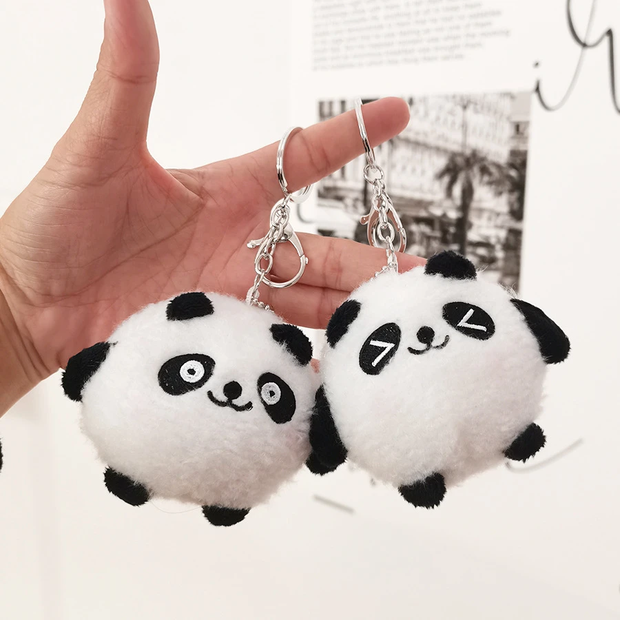 可爱卡通熊猫毛绒钥匙扣公仔胖墩墩玩具包包挂饰挂件迷你玩偶娃娃
