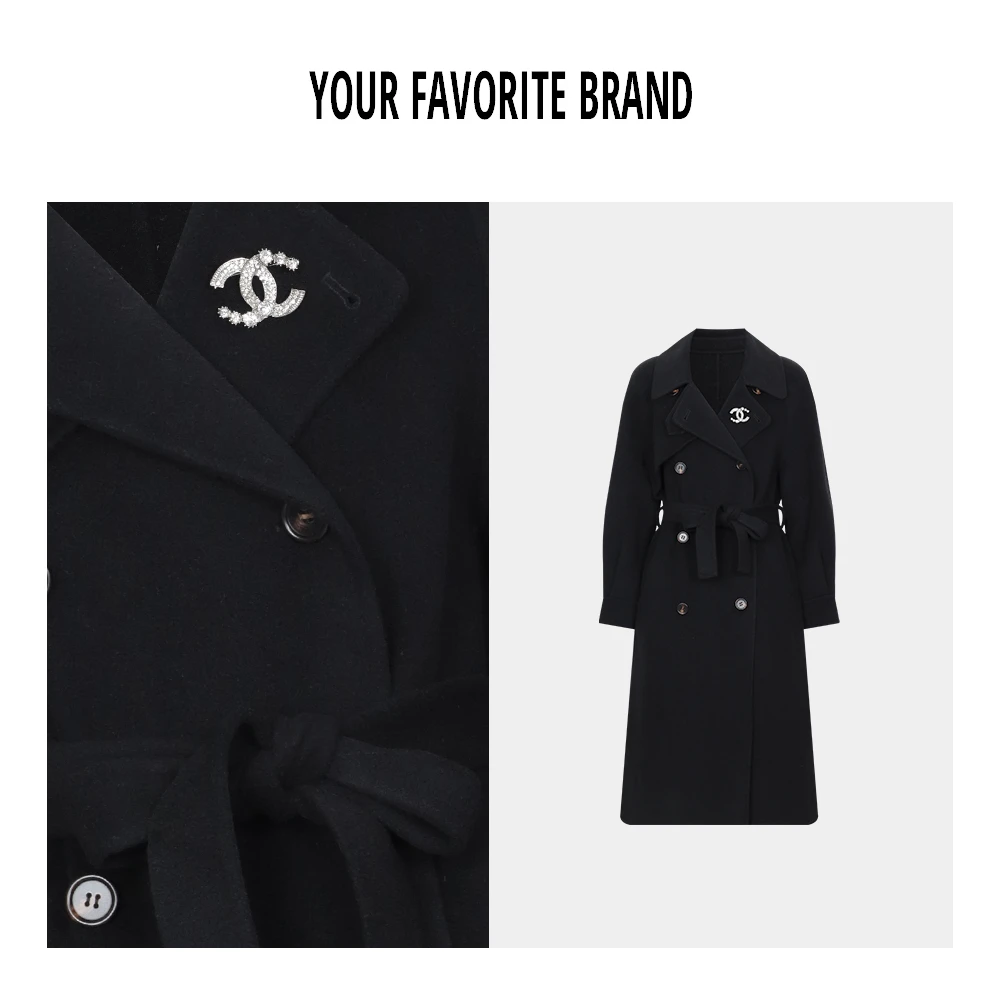 【初雪】新款上新冬季长款绵羊毛骆驼绒大衣B123880171