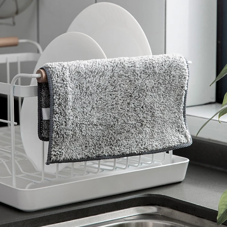 加厚竹炭抹布柔软厨房抹布吸水不沾油去污去油不毛易清碗布