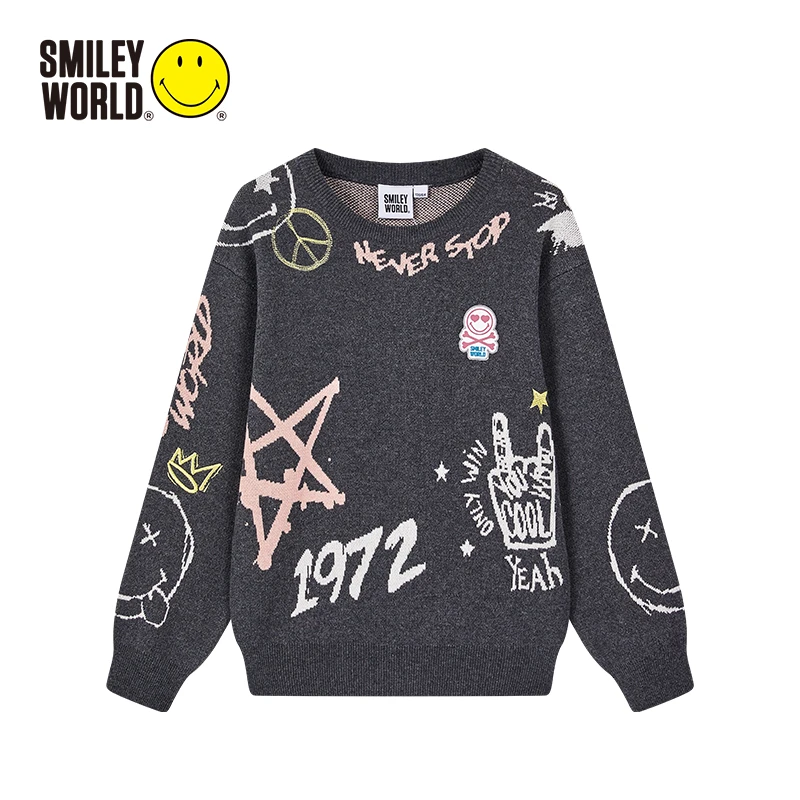 【豆腐哥专属】法国笑脸圆领针织套头衫S22123M069