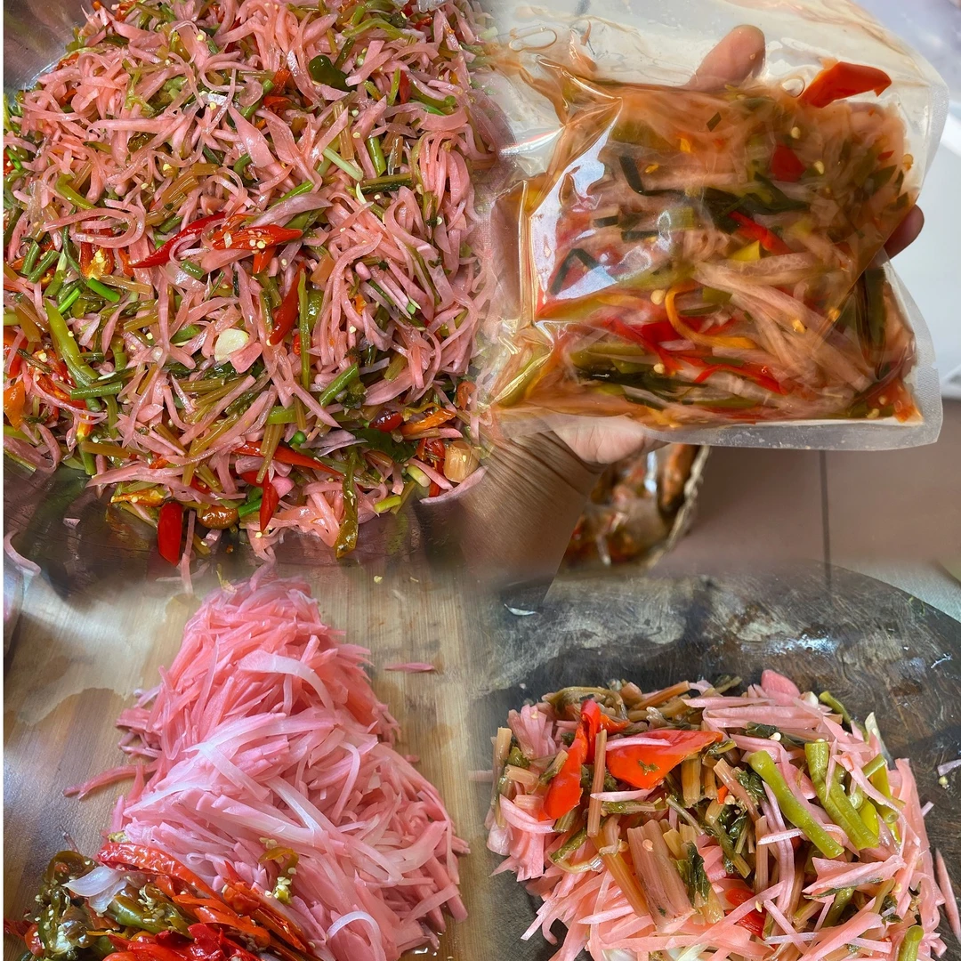 正宗陕南安康特产老坛泡菜丝泡萝卜酸辣椒豇豆蒜苔混合装200g切丝