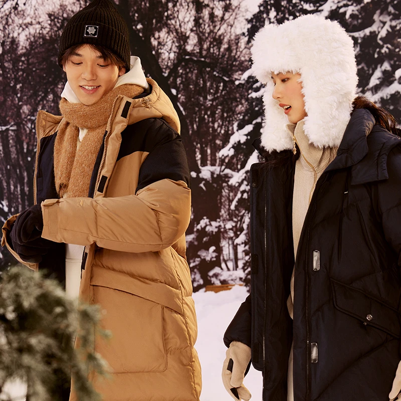 李宁运动经典系列女子鸭绒宽松长羽绒服AYMT116