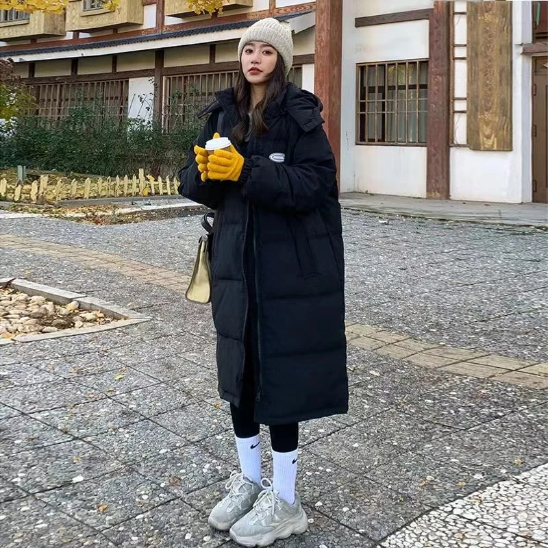 网红棉服女长款过膝2023年新款韩版棉袄宽松加厚棉衣港风潮外套