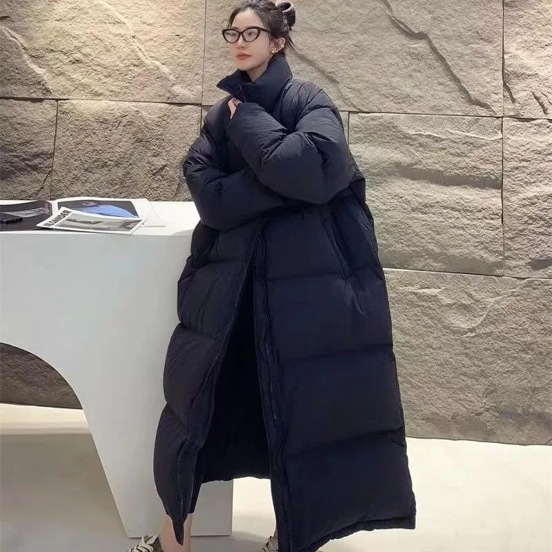 波司豋反季羽绒羽绒服女长款过膝2023新款冬季外套女加厚立领棉衣