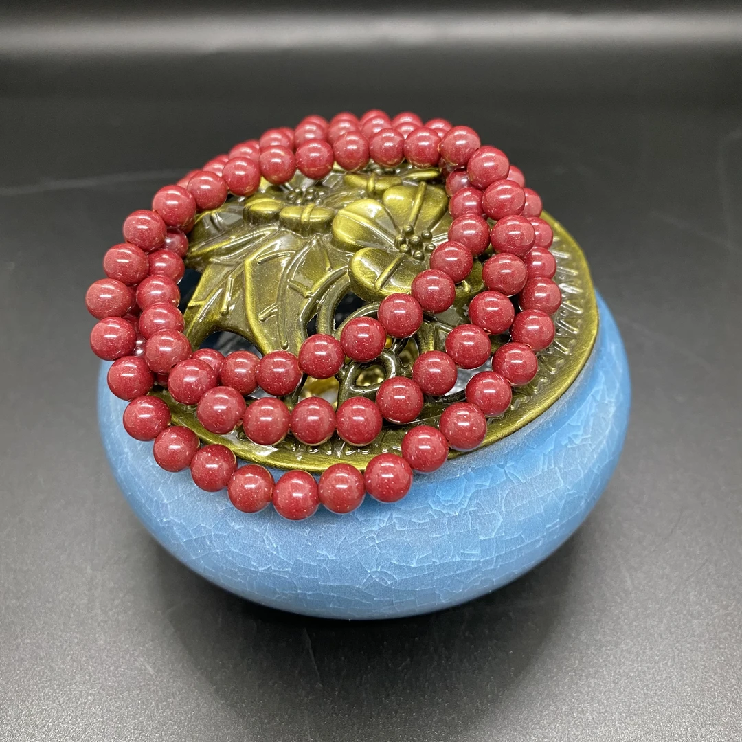 含辰砂工艺品朱砂新中式三圈手串（紫砂）《新人满减》