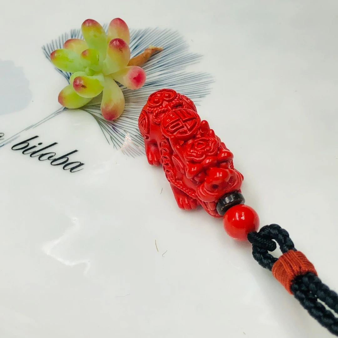 含辰砂工艺品高含量朱砂新中式立体貔貅吊坠《新人满减》