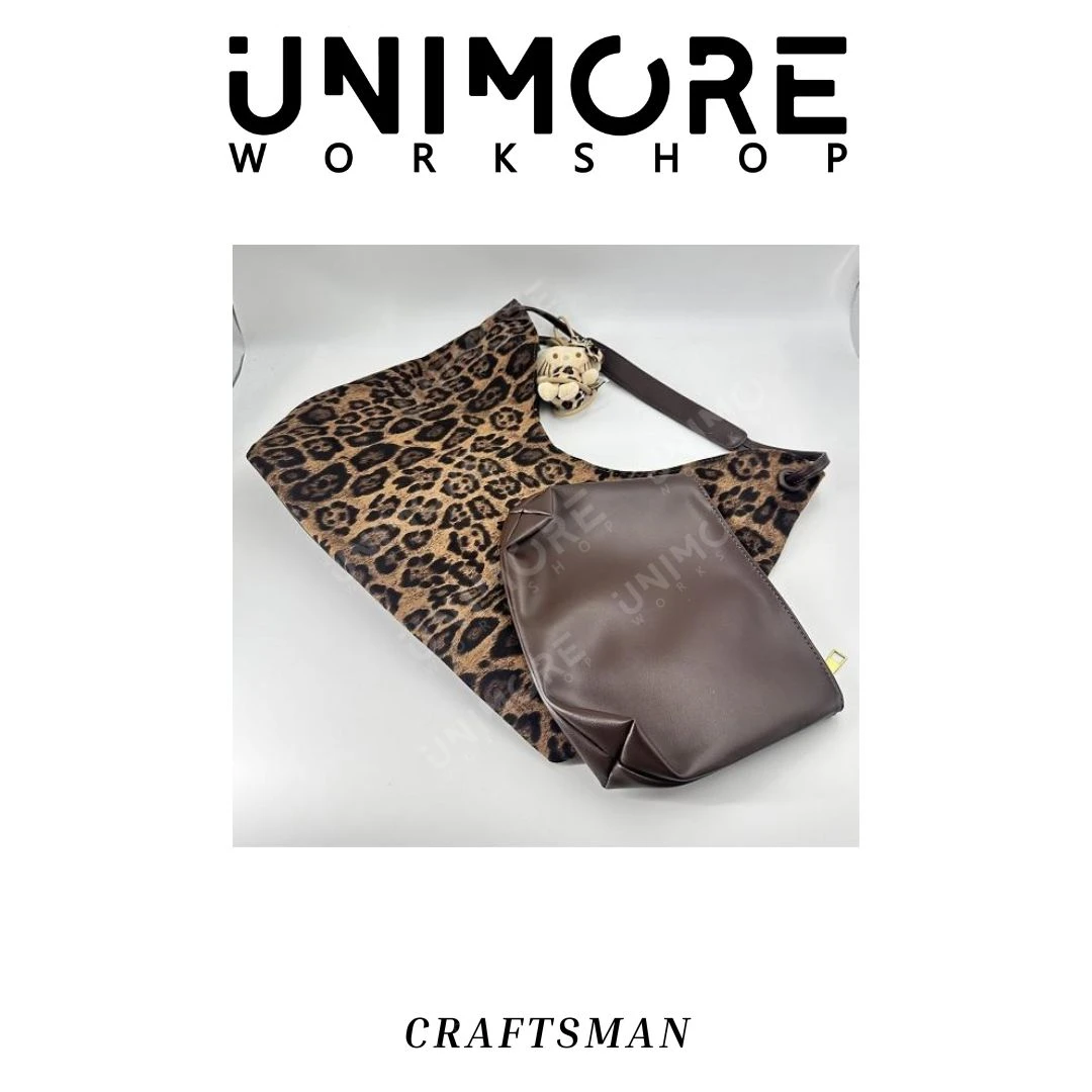 【卷毛定制】豹纹托特单肩包 2953-UNIMOREWORK SHOP