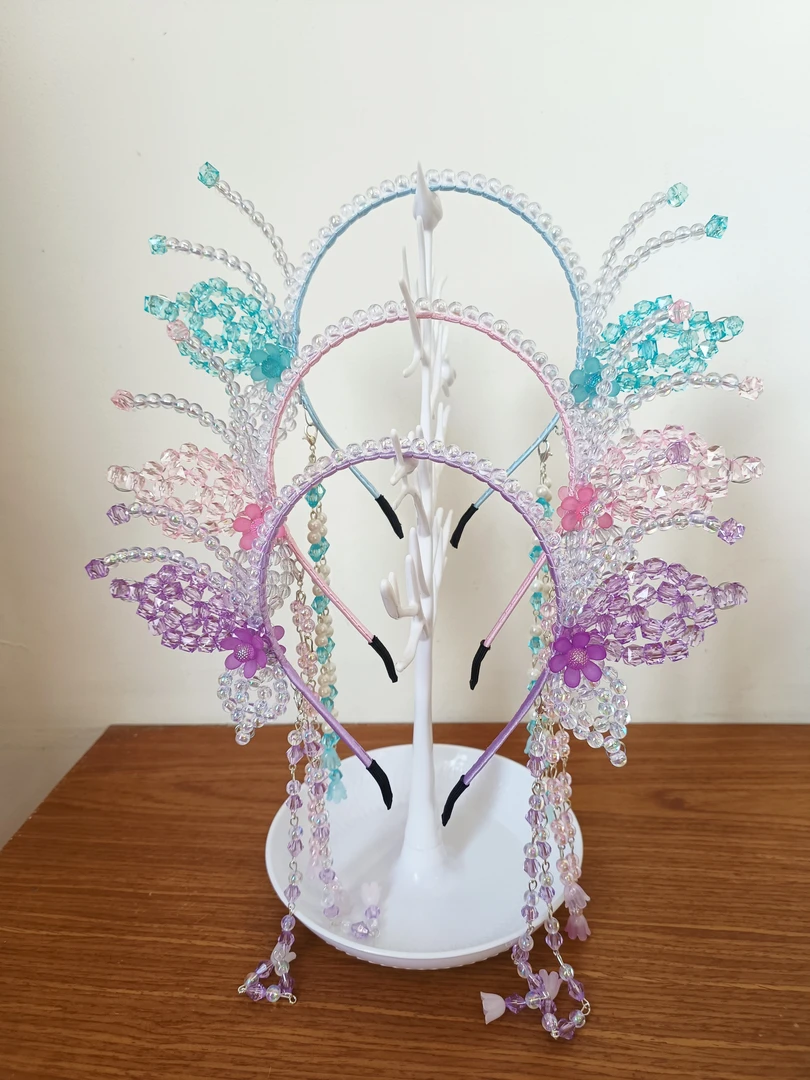 有文精选 蝴蝶仙子发箍棱柱炫彩圆珠完美组合手工DIY制作