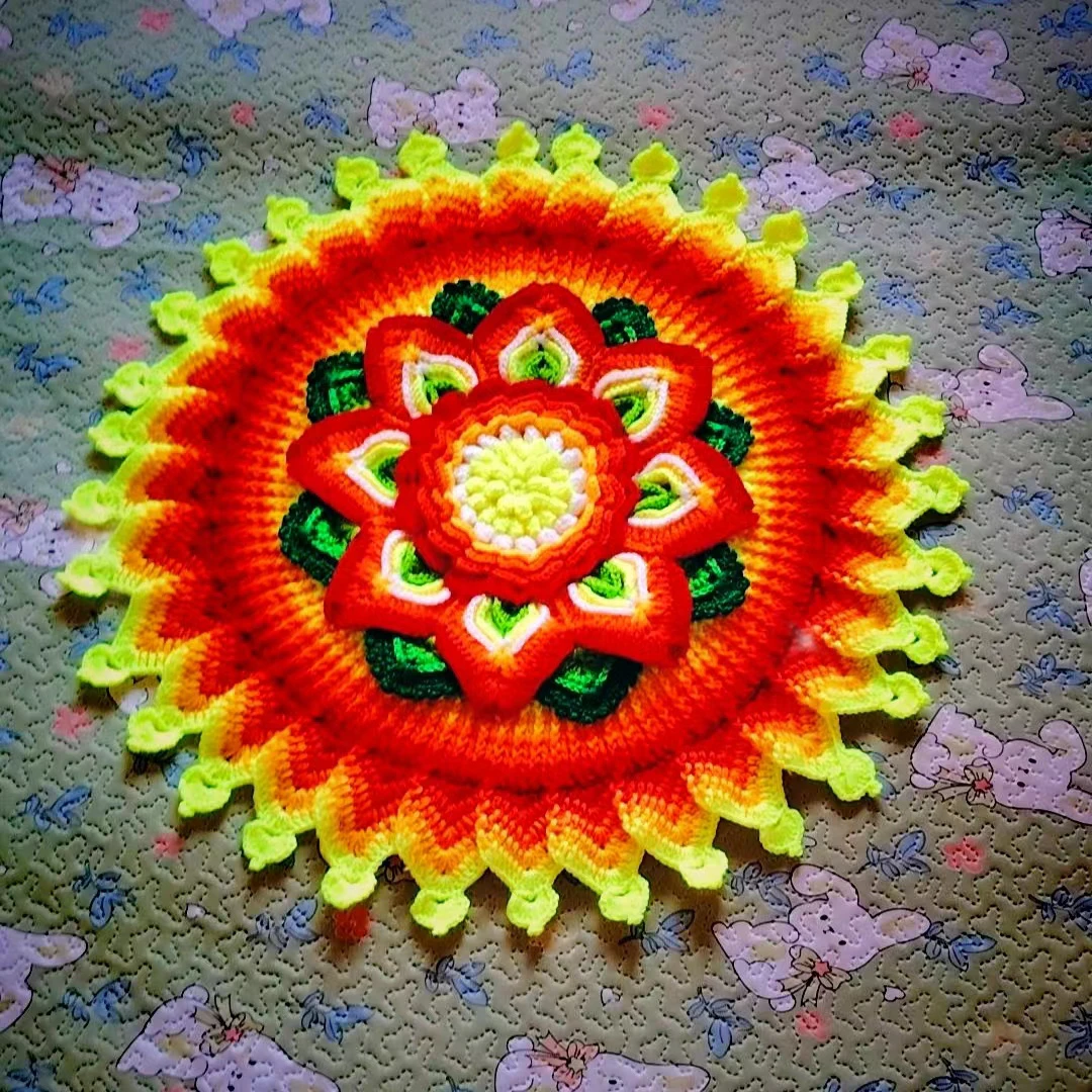 （不是成品）手工编织鸿运莲花坐垫材料包，拍材料送视频教程和工具