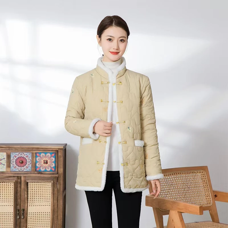妈妈冬装加肥加厚新中式棉服中老年女装国风棉袄舒适保暖洋气棉衣
