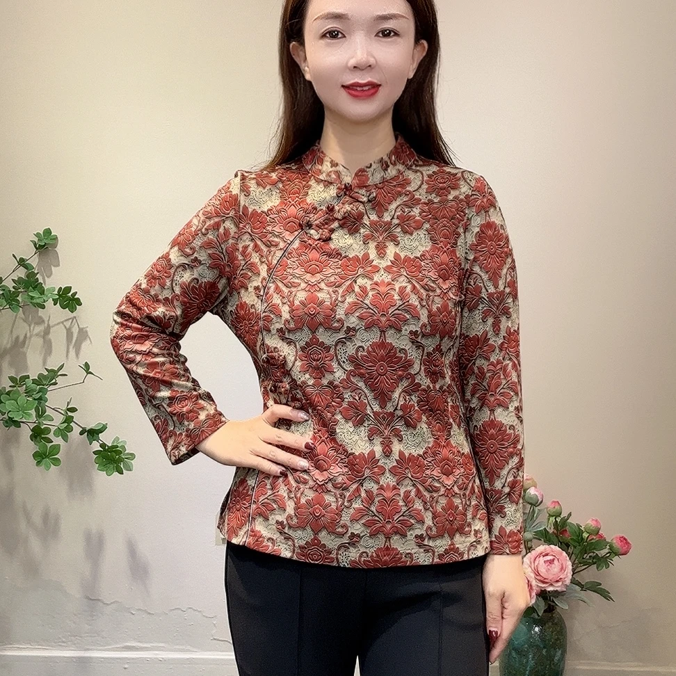 国风古韵中式旗袍衫时尚长袖