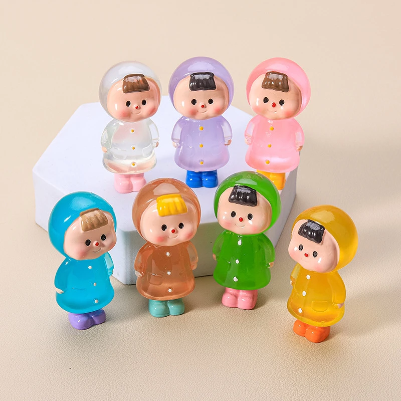 卡通夜光雨衣多妹手工diy饰品小摆件