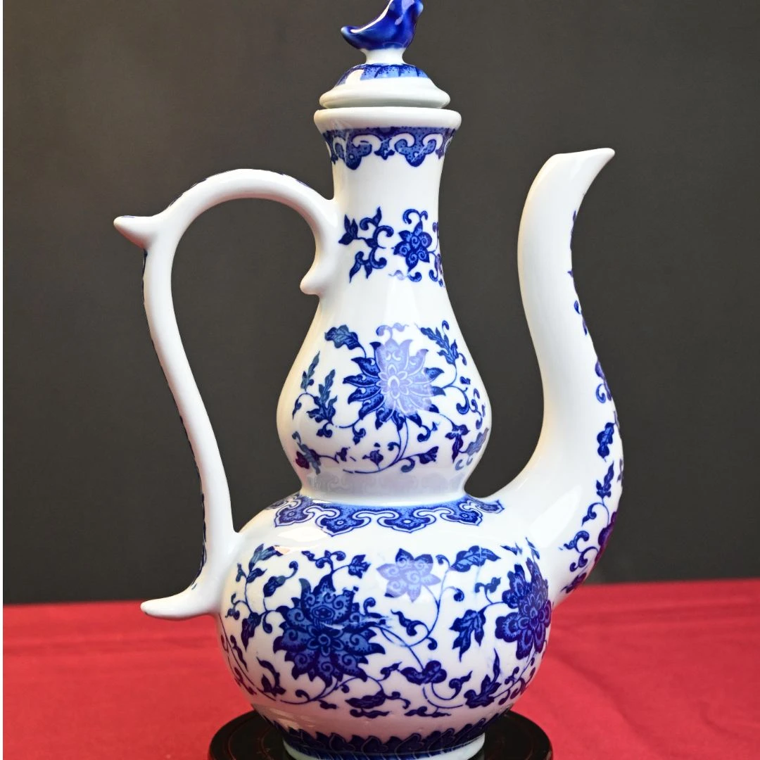 景德镇陶瓷青花酒壶壶中式大号家用酒壶创意古典密封酒店白酒壶